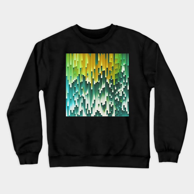 Autumn Leaves Glitch Contemporary Artwork Crewneck Sweatshirt by DankFutura